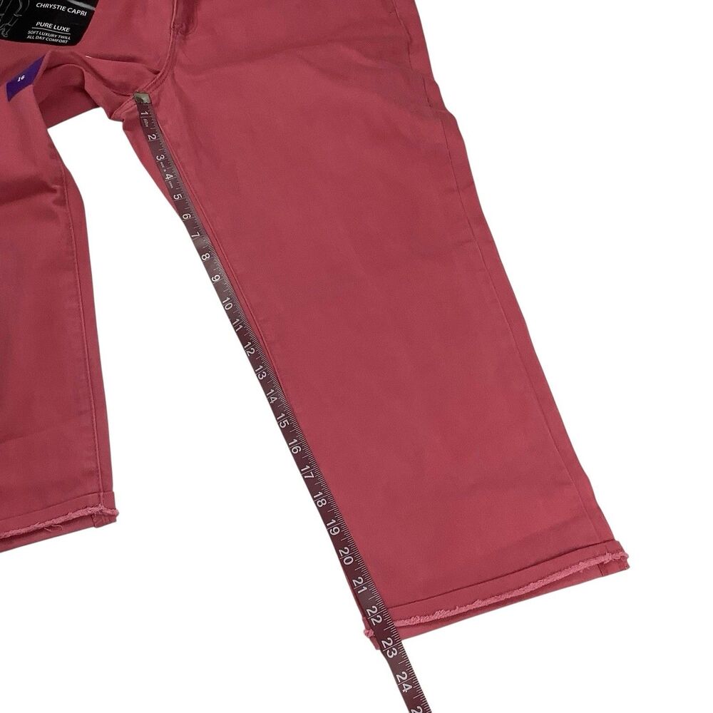 Nine West Chrystie Pink Capri Pants Jeans Women Size 16 36X23 Preppy Coastal - Picture 8 of 16